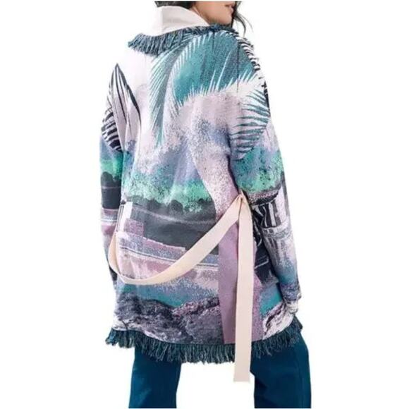 Anthropologie Aldo Martin Moira Fringe Cardigan Sweater Small NWT - Picture 5 of 16